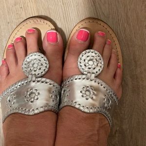 Jack Rogers Navajo sandals SIlVER Sz 9